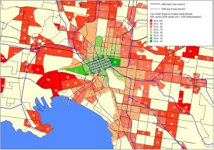 Mode share inner city car 2006